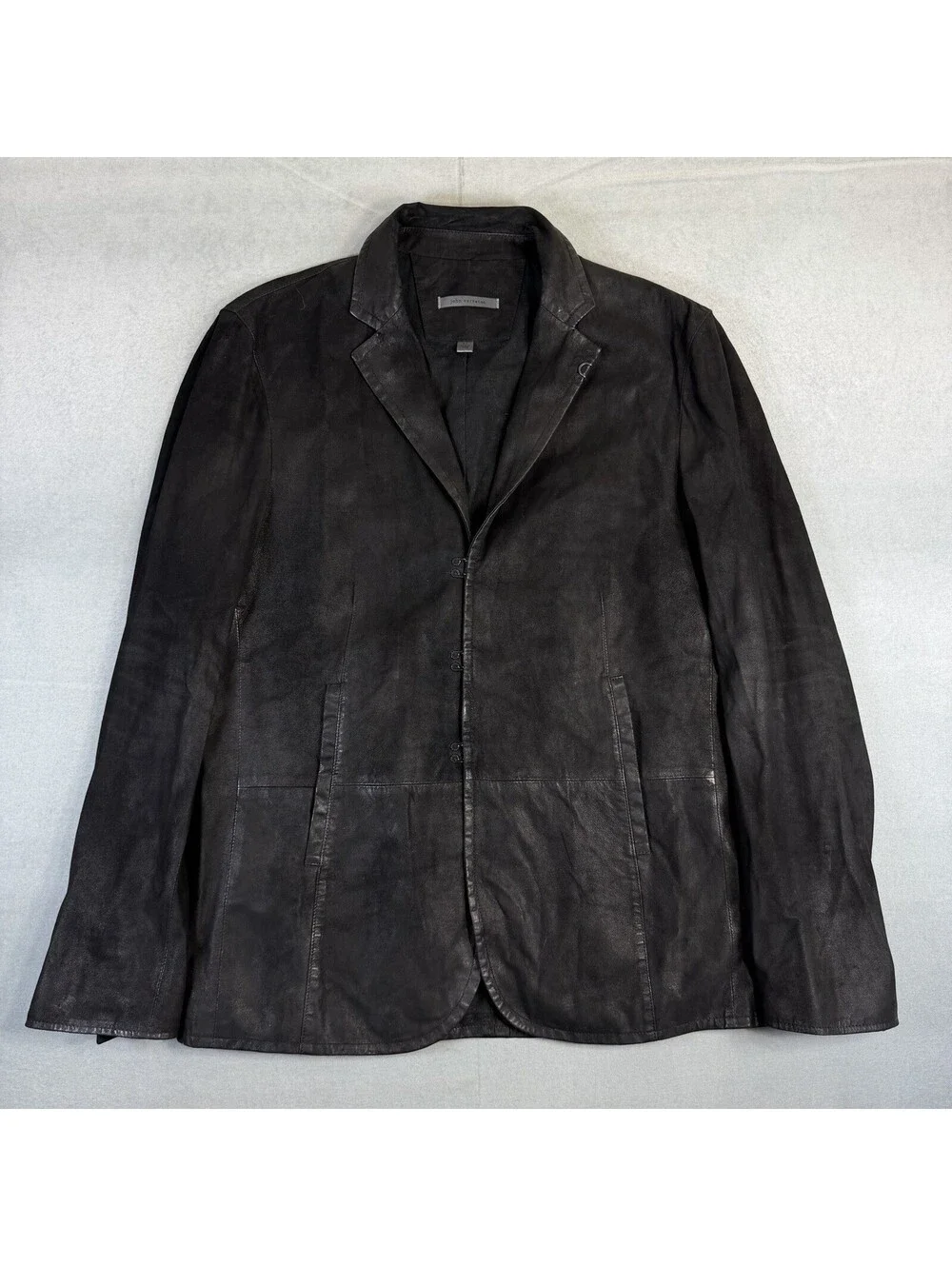 John Varvatos Hook & Bar Blazer Jacket Mens 52 Black Goat Suede MSRP $1998